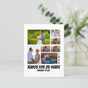 Personalized 25 Year Anniversary 7 Photo collage Postcard