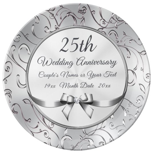 Personalized 25 Year Anniversary Gift Plate Zazzle Personalized 25 Year Anniversary Gift Plate
