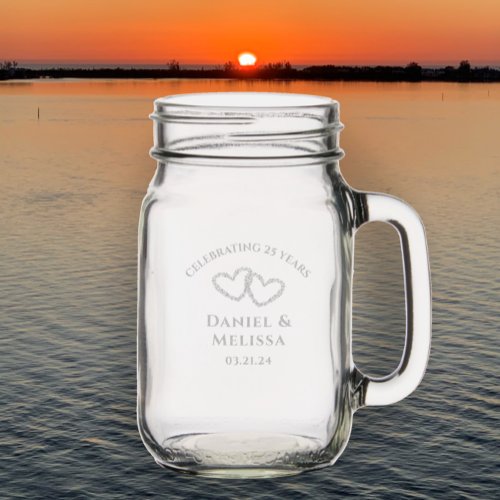 Personalized 25th Anniversary Gift Cute Hearts