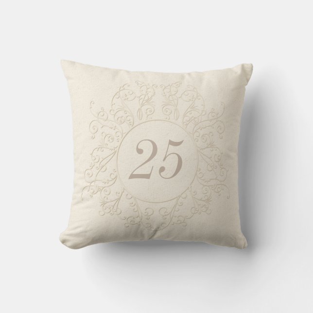 Personalized 25th Anniversary Gifts or "ANY YEAR" Throw Pillow (Front)