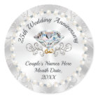 Personalized 25th Anniversary Party Favor Stickers