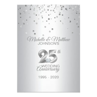 Personalized 25th Silver Wedding Anniversary Invitation