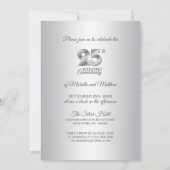 Personalized 25th Silver Wedding Anniversary PHOTO Invitation (Back)