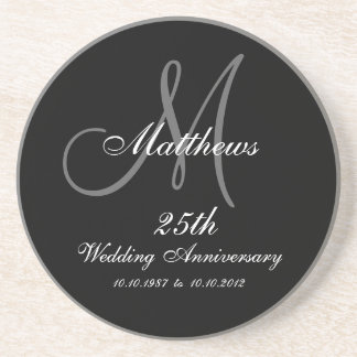 Personalized 25th Wedding Anniversary Coaster