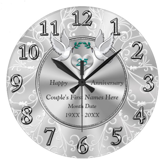Details about   25th Silver Wedding Anniversary Personalised Mantel Clock 25 Year Gift Ideas 