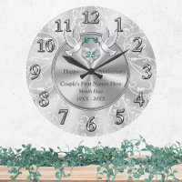 Personalized Elegant Wedding Gifts for Couples Large Clock, Zazzle