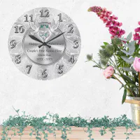 Personalized 25th Wedding Anniversary Gifts Large Clock