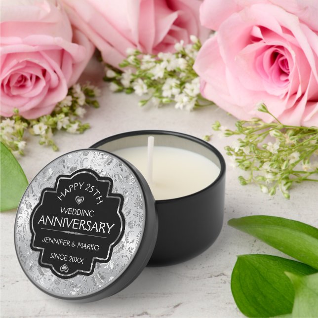 Personalized 25th Wedding Anniversary Mini Candle Favors (Insitu (Wedding))