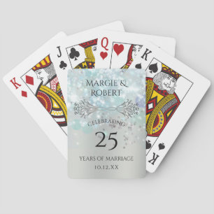 Personalized 25th Wedding Anniversary Party Favor Poker Cards