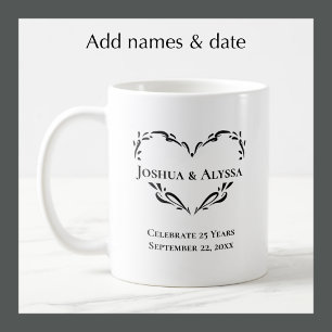 Personalized 25th Wedding Anniversary Photo Gift Coffee Mug