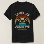 Personalized 25th Wedding Anniversary Retro Gamer T-Shirt<br><div class="desc">Celebrate a quarter-century of love and gaming triumphs with our Personalized 25th Wedding Anniversary Retro Gamer T-Shirt! This unique shirt seamlessly fuses the joy of your special day with a playful retro gamer theme, offering a heartfelt tribute to your twenty-five-year journey together. Personalize it by adding your name and the...</div>