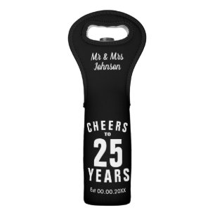 Personalized 25th wedding anniversary Wine Tote