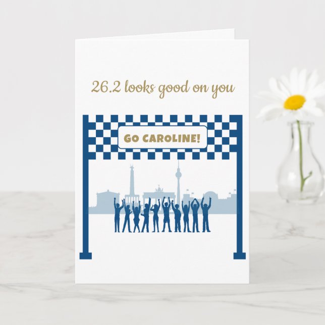 Personalized 26.2 Berlin Germany Marathon Congrats Card (Small Plant)