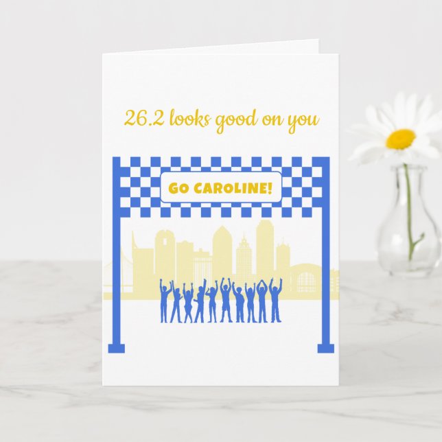 Personalized 26.2 Boston Marathon Run Congrats  Card (Small Plant)