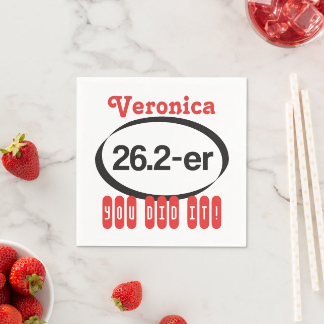 Personalized 26.2-er © Marathoner Funny Marathon Napkins (Insitu)