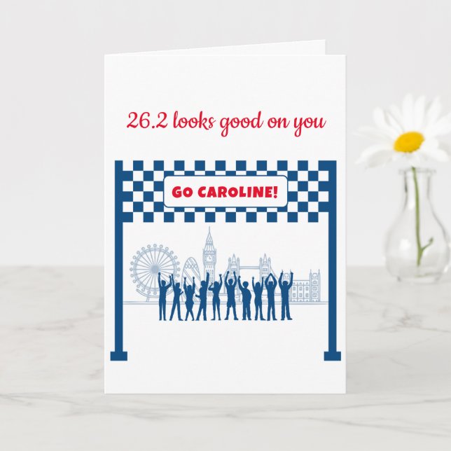 Personalized 26.2 London Skyline Marathon Congrats Card (Small Plant)