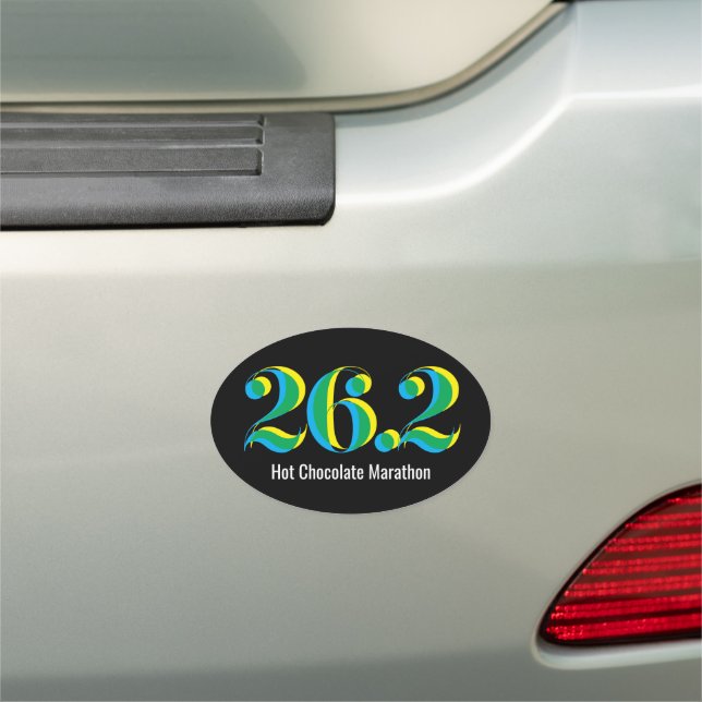 Personalized 26.2 Marathon Running Bold Text Car Magnet (In Situ)