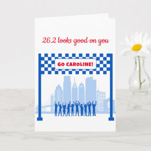 Personalized 26.2 Philadelphia Marathon Congrats Card