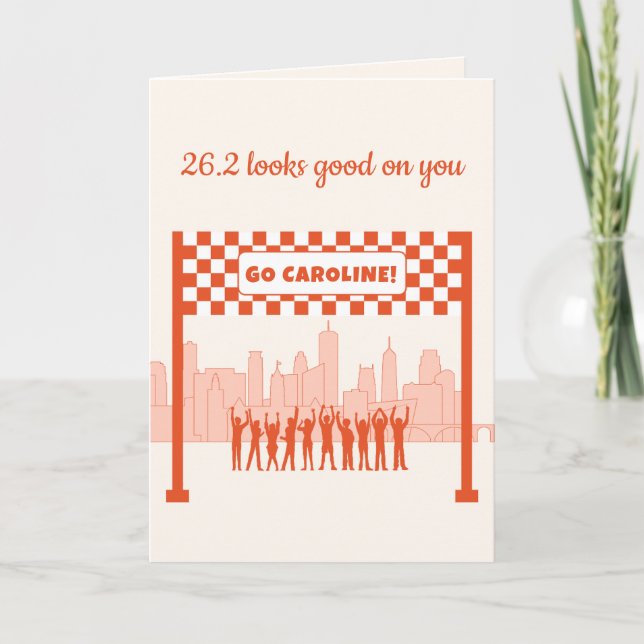 Personalized 26.2 Twin Cities Marathon Congrats  Card (Front)