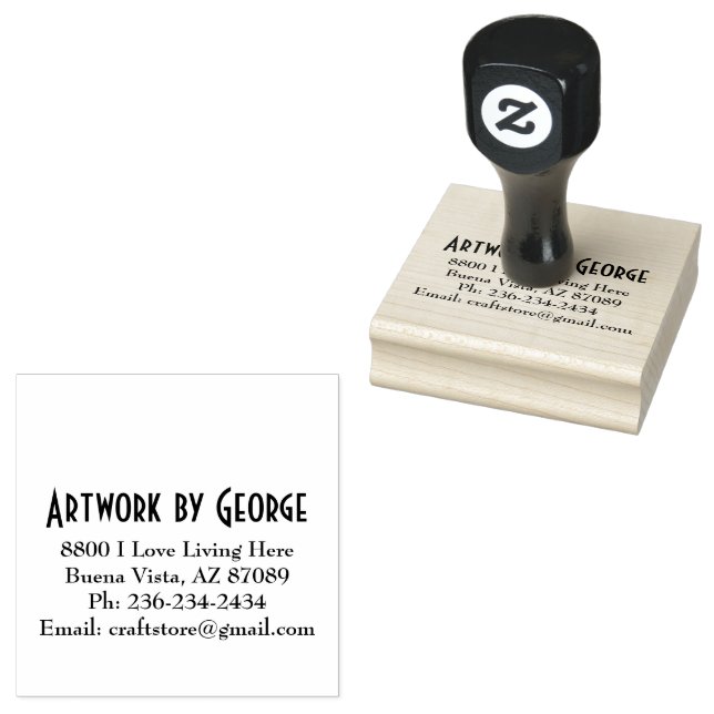 Personalized 2.5 x 2.5 Wood Stamp (Stamped)