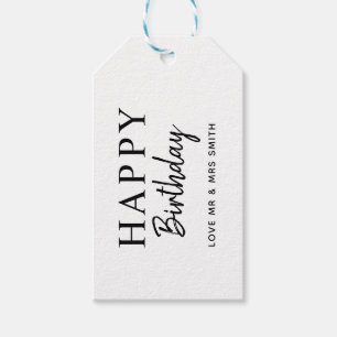 Personalized 2-color "Happy Birthday" Gift Tag