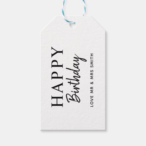 Personalized 2_color Happy Birthday Gift Tag