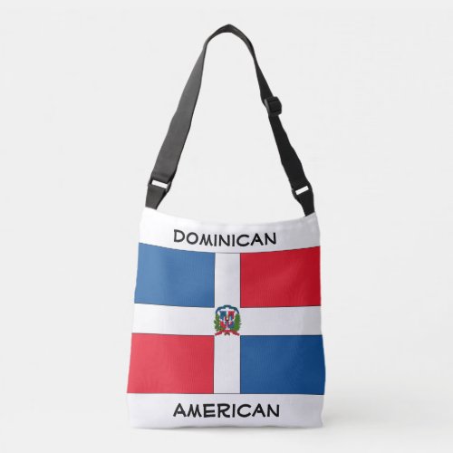 Personalized 2 flag Dominican American  Crossbody Bag