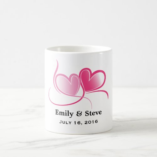 Personalized 2 Hearts Wedding Date Coffee Mug