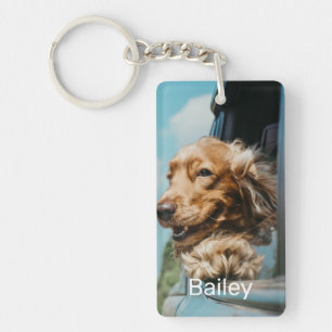 Personalized 2 Pet Photo Name Dog Lovers Keepsake Keychain