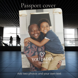 Personalized 2 Photo and Text Passport Holder