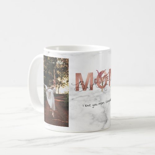 Personalized 2 Photo Best Dance Mom Ever Rose Gold Coffee Mug