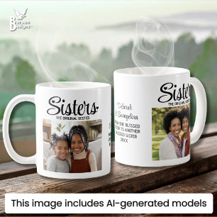 Personalized 2 Photo Besties BEST SISTERS Coffee Mug