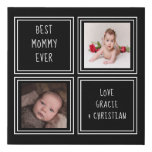 Personalized 2 Photo Black Faux Canvas Print Personalized 2 Photo Black Faux Canvas Print