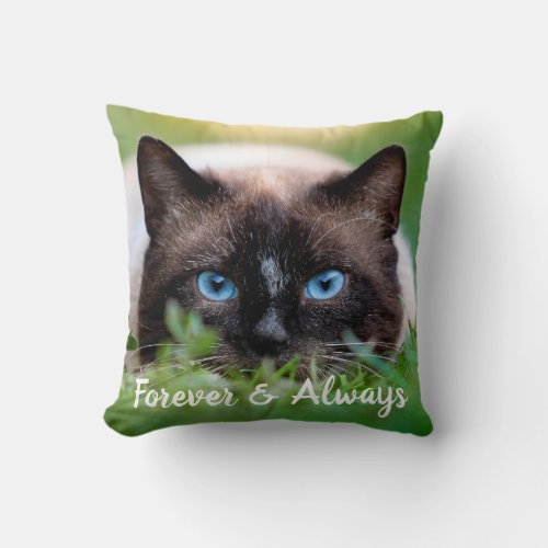 Personalized 2 Photo Cat Lover Pet Memorial Throw Pillow