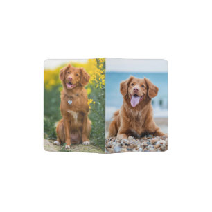 Personalized 2 Photo Custom Create Your Own Dog  Passport Holder