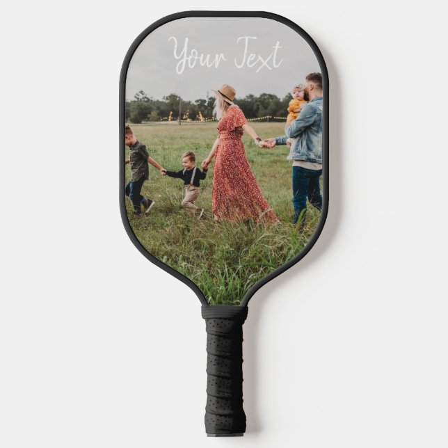 Personalized 2 Photo & Custom Text Template Pickleball Paddle (Front)