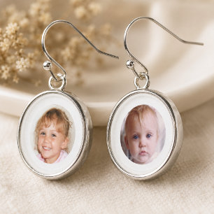 Personalized 2 photo drop earrings