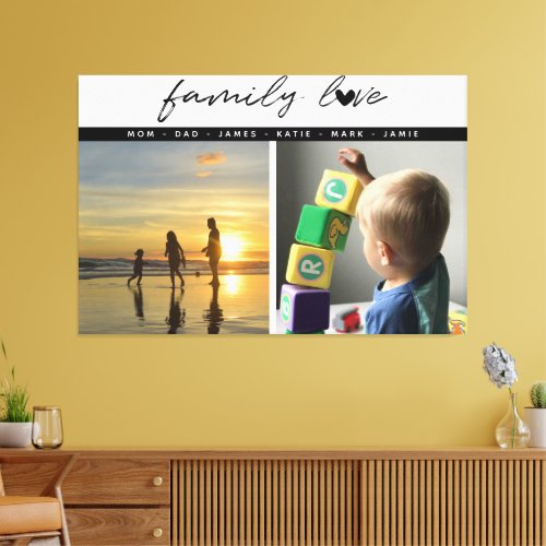 Personalized 2 Photo Family Love Memories  Canvas Print