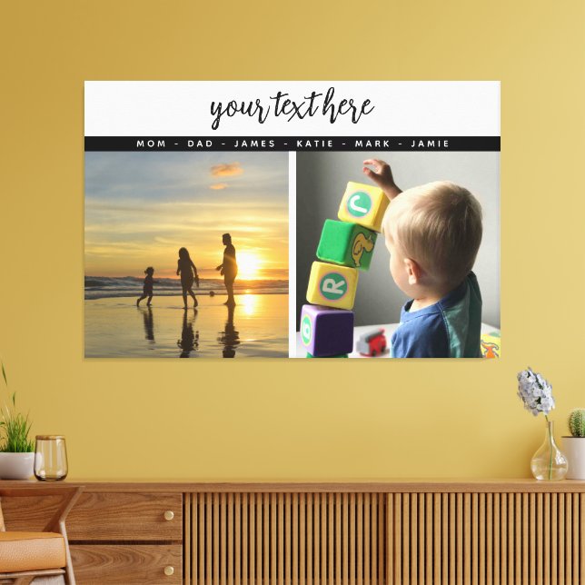 Personalized 2 Photo Family Love Memories  Canvas Print (Insitu(LivingRoom))