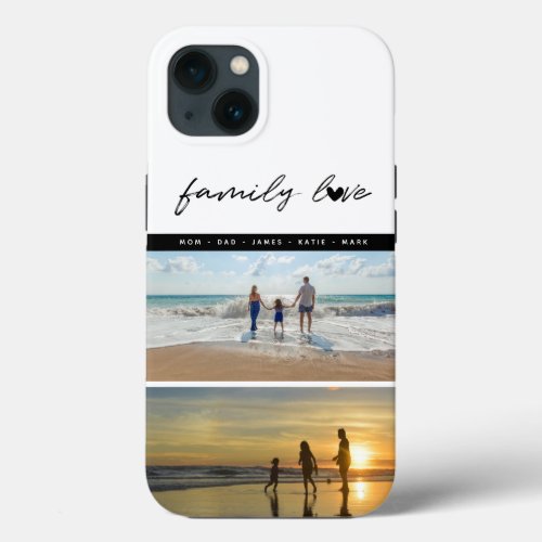 Personalized 2 Photo Family Love Memories  iPhone 13 Case