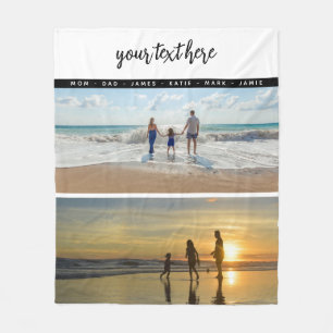 Personalized 2 Photo Family Love Memories  Fleece Blanket