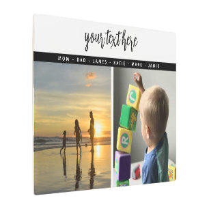 Personalized 2 Photo Family Love Memories  Metal Print