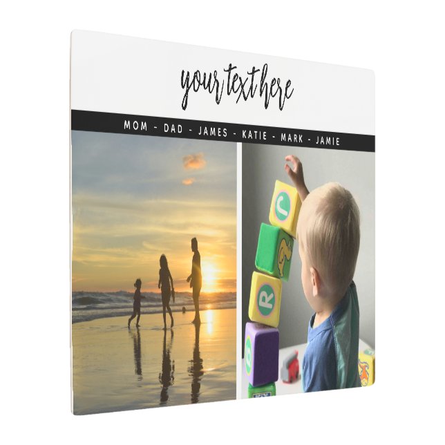 Personalized 2 Photo Family Love Memories  Metal Print (Angled)