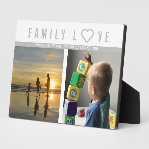 Personalized 2 Photo Family Love Memories Plaque
