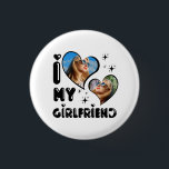 Personalized 2 Photo I Love My Girlfriend  Button<br><div class="desc">I Love My Girlfriend Heart Personalized 2 Photo</div>