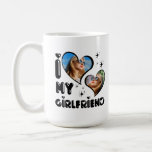 Personalized 2 Photo I Love My Girlfriend  Coffee Mug<br><div class="desc">I Love My Girlfriend Heart Personalized 2 Photo</div>