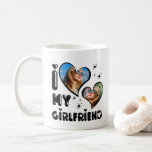 Personalized 2 Photo I Love My Girlfriend  Coffee Mug<br><div class="desc">I Love My Girlfriend Heart Personalized 2 Photo</div>