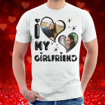 Personalized 2 Photo I Love My Girlfriend Custom T-Shirt<br><div class="desc">Personalized 2 Photo I Love My Girlfriend Custom</div>