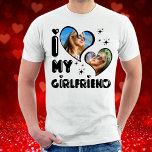 Personalized 2 Photo I Love My Girlfriend  T-Shirt<br><div class="desc">I Love My Girlfriend Heart Personalized 2 Photo</div>