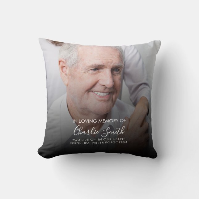 Personalized 2-photo "In loving memory" pillow (Front)